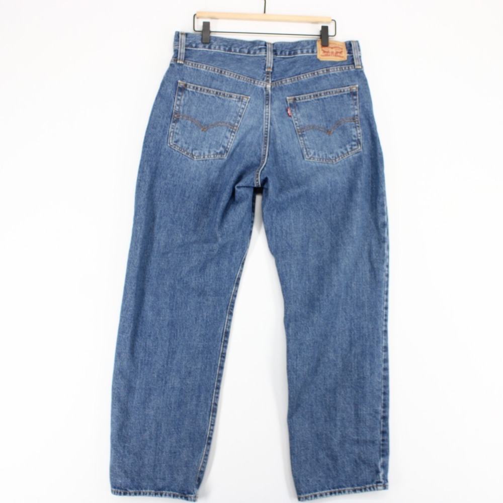 Levis 94 Baggy Jeans Womens 31 Blue Mid Rise Loose Fit Straight Leg Denim - Picture 3 of 11